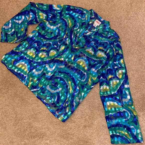 💚💙NWOT Ruby Rd. Gorgeous Sparkling Top💙💚 - Picture 5 of 13